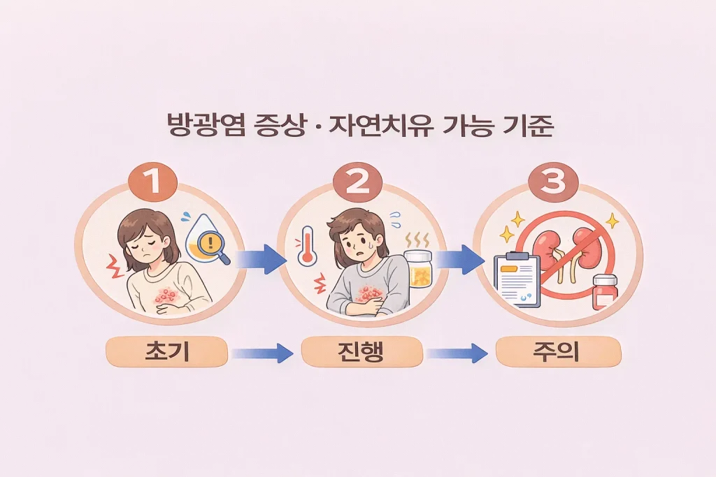 방광염 증상 자연치유 가능 기준 어디서 갈리는가 1 방광염 증상